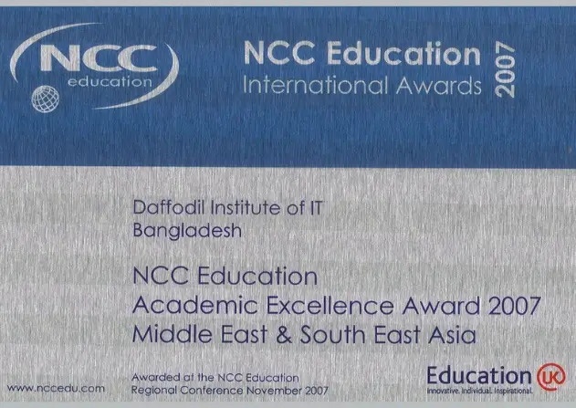 Achieved the “Academic Excellence Award” of NCC Education UK among 45 countries in the world.